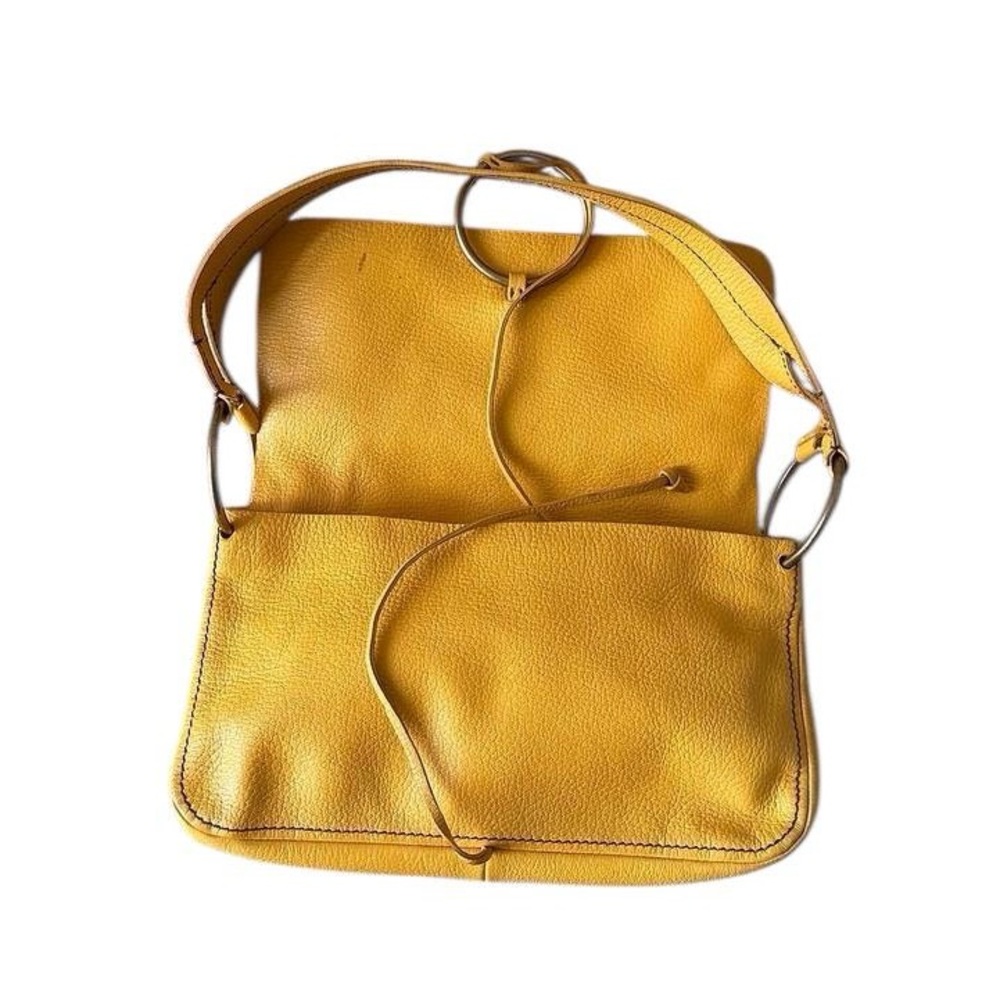 Miu Miu Vintage 2YK Mustard Yellow Leather Shoulder Bag - Picture 3 of 8